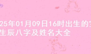 2025年01月09日16时出生的宝宝生辰八字及姓名大全