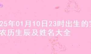 2025年01月10日23时出生的宝宝农历生辰及姓名大全