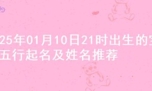 2025年01月10日21时出生的宝宝五行起名及姓名推荐