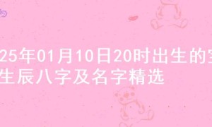 2025年01月10日20时出生的宝宝生辰八字及名字精选