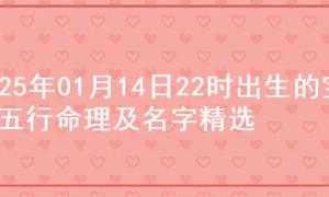 2025年01月14日22时出生的宝宝五行命理及名字精选