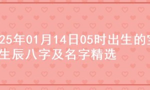 2025年01月14日05时出生的宝宝生辰八字及名字精选
