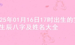 2025年01月16日17时出生的宝宝生辰八字及姓名大全