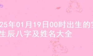 2025年01月19日00时出生的宝宝生辰八字及姓名大全