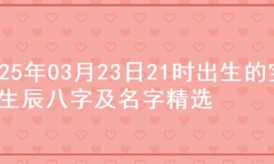 2025年03月23日21时出生的宝宝生辰八字及名字精选