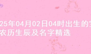 2025年04月02日04时出生的宝宝农历生辰及名字精选