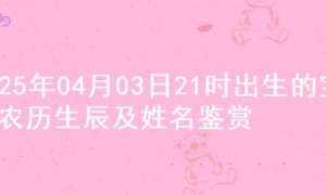 2025年04月03日21时出生的宝宝农历生辰及姓名鉴赏
