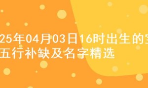 2025年04月03日16时出生的宝宝五行补缺及名字精选