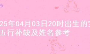 2025年04月03日20时出生的宝宝五行补缺及姓名参考