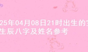 2025年04月08日21时出生的宝宝生辰八字及姓名参考