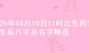 2025年04月10日11时出生的宝宝生辰八字及名字精选