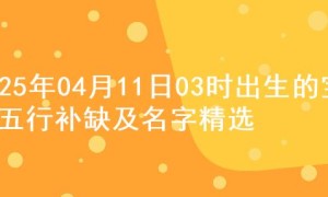 2025年04月11日03时出生的宝宝五行补缺及名字精选
