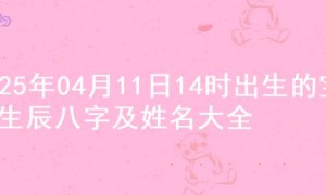 2025年04月11日14时出生的宝宝生辰八字及姓名大全