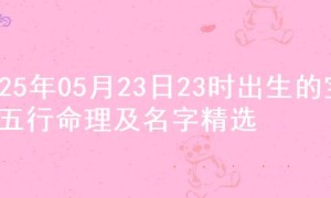 2025年05月23日23时出生的宝宝五行命理及名字精选