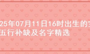 2025年07月11日16时出生的宝宝五行补缺及名字精选
