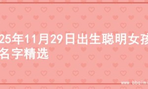 2025年11月29日出生聪明女孩的名字精选
