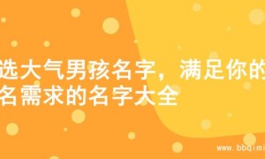 精选大气男孩名字，满足你的起名需求的名字大全