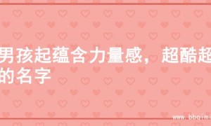 为男孩起蕴含力量感，超酷超飒的名字