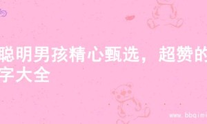 为聪明男孩精心甄选，超赞的名字大全