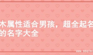 水木属性适合男孩，超全起名字的名字大全
