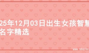 2025年12月03日出生女孩智慧的名字精选