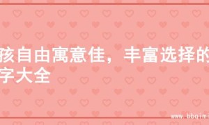 男孩自由寓意佳，丰富选择的名字大全