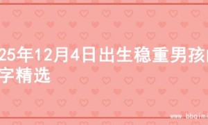 2025年12月4日出生稳重男孩的名字精选