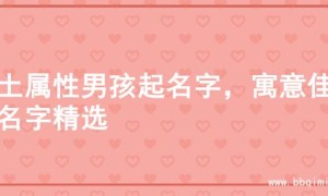 火土属性男孩起名字，寓意佳的名字精选
