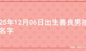 2025年12月06日出生善良男孩的名字