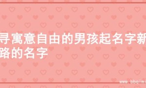 探寻寓意自由的男孩起名字新思路的名字