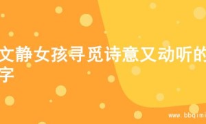 为文静女孩寻觅诗意又动听的名字