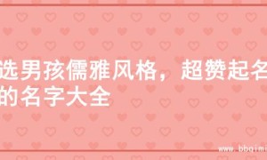 精选男孩儒雅风格，超赞起名字的名字大全