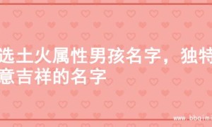精选土火属性男孩名字，独特寓意吉祥的名字