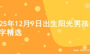 2025年12月9日出生阳光男孩的名字精选