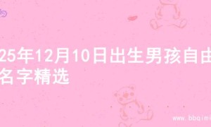 2025年12月10日出生男孩自由的名字精选