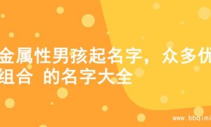 土金属性男孩起名字，众多优质组合 的名字大全