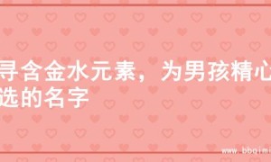 探寻含金水元素，为男孩精心挑选的名字