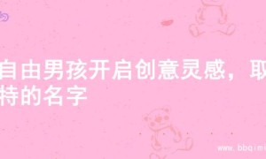 为自由男孩开启创意灵感，取独特的名字