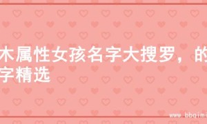 水木属性女孩名字大搜罗，的名字精选