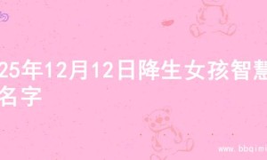 2025年12月12日降生女孩智慧的名字
