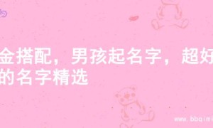 木金搭配，男孩起名字，超好听的名字精选