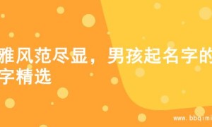 儒雅风范尽显，男孩起名字的名字精选