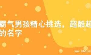 为霸气男孩精心挑选，超酷超炫的名字