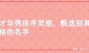 为才华男孩寻灵感，甄选别具一格的名字