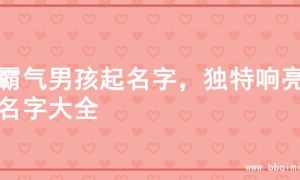 超霸气男孩起名字，独特响亮的名字大全