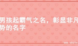 为男孩起霸气之名，彰显非凡气势的名字
