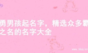 英勇男孩起名字，精选众多霸气之名的名字大全
