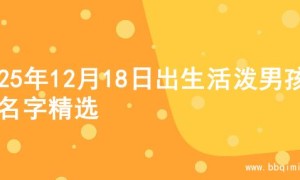2025年12月18日出生活泼男孩的名字精选