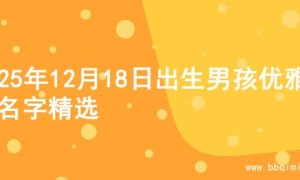 2025年12月18日出生男孩优雅的名字精选