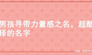 为男孩寻带力量感之名，超酷选择的名字